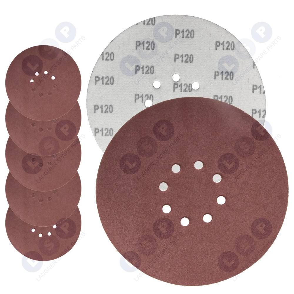 Brúsny papier 225 mm so suchým zipsom pre Žirafu P120 s otvormi, 5 ks